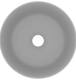 VidaXL Wastafel rond 40x15 cm keramiek mat lichtgrijs