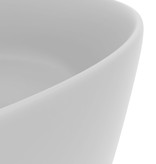 VidaXL Wastafel rond 40x15 cm keramiek mat lichtgrijs