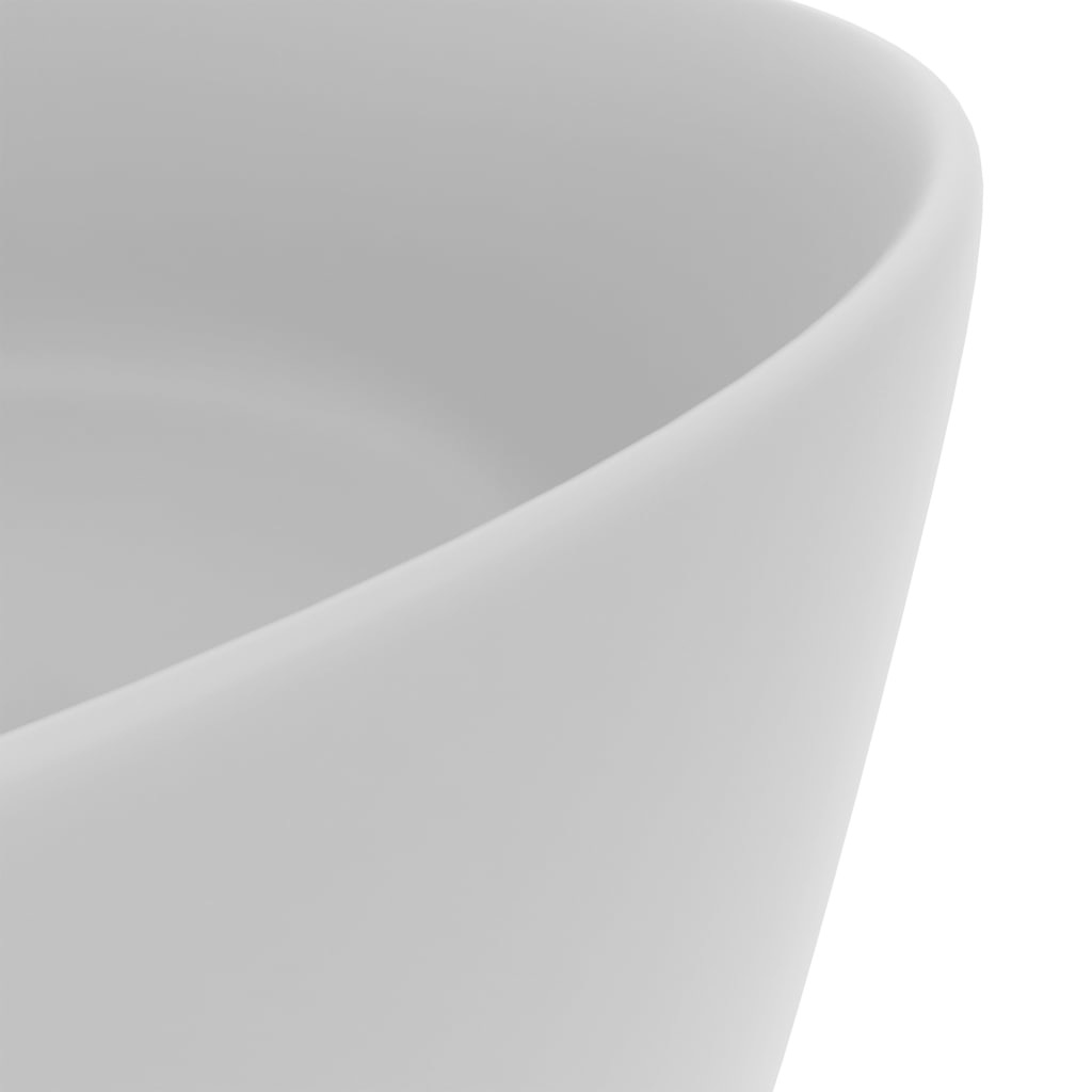 VidaXL Wastafel rond 40x15 cm keramiek mat lichtgrijs