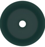 VidaXL Wastafel rond 40x15 cm keramiek mat donkergroen