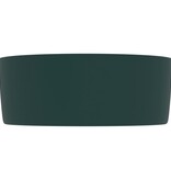 VidaXL Wastafel rond 40x15 cm keramiek mat donkergroen