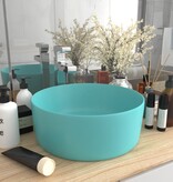 VidaXL Wastafel rond 40x15 cm keramiek mat lichtgroen