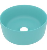 VidaXL Wastafel rond 40x15 cm keramiek mat lichtgroen