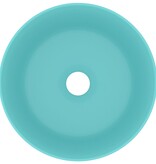 VidaXL Wastafel rond 40x15 cm keramiek mat lichtgroen