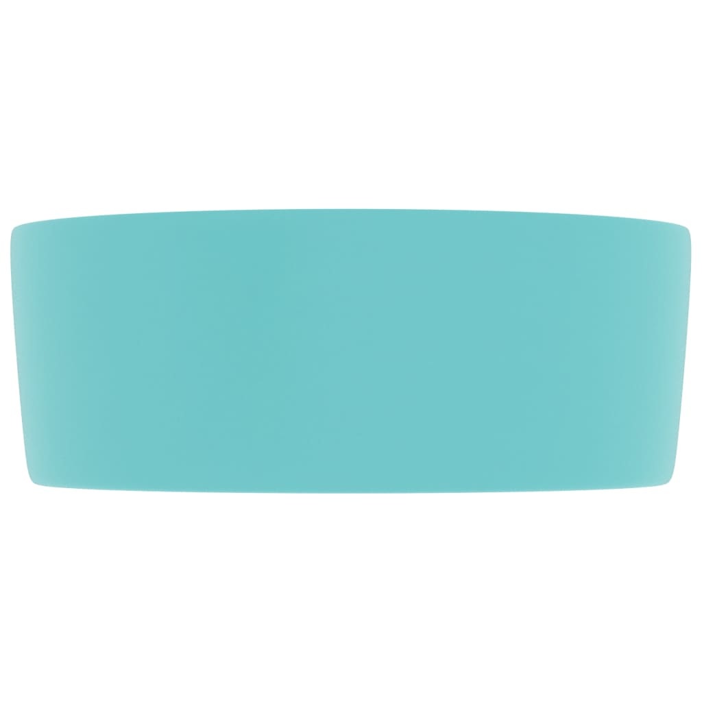 VidaXL Wastafel rond 40x15 cm keramiek mat lichtgroen
