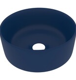 VidaXL Wastafel rond 40x15 cm keramiek mat donkerblauw