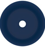 VidaXL Wastafel rond 40x15 cm keramiek mat donkerblauw