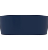 VidaXL Wastafel rond 40x15 cm keramiek mat donkerblauw