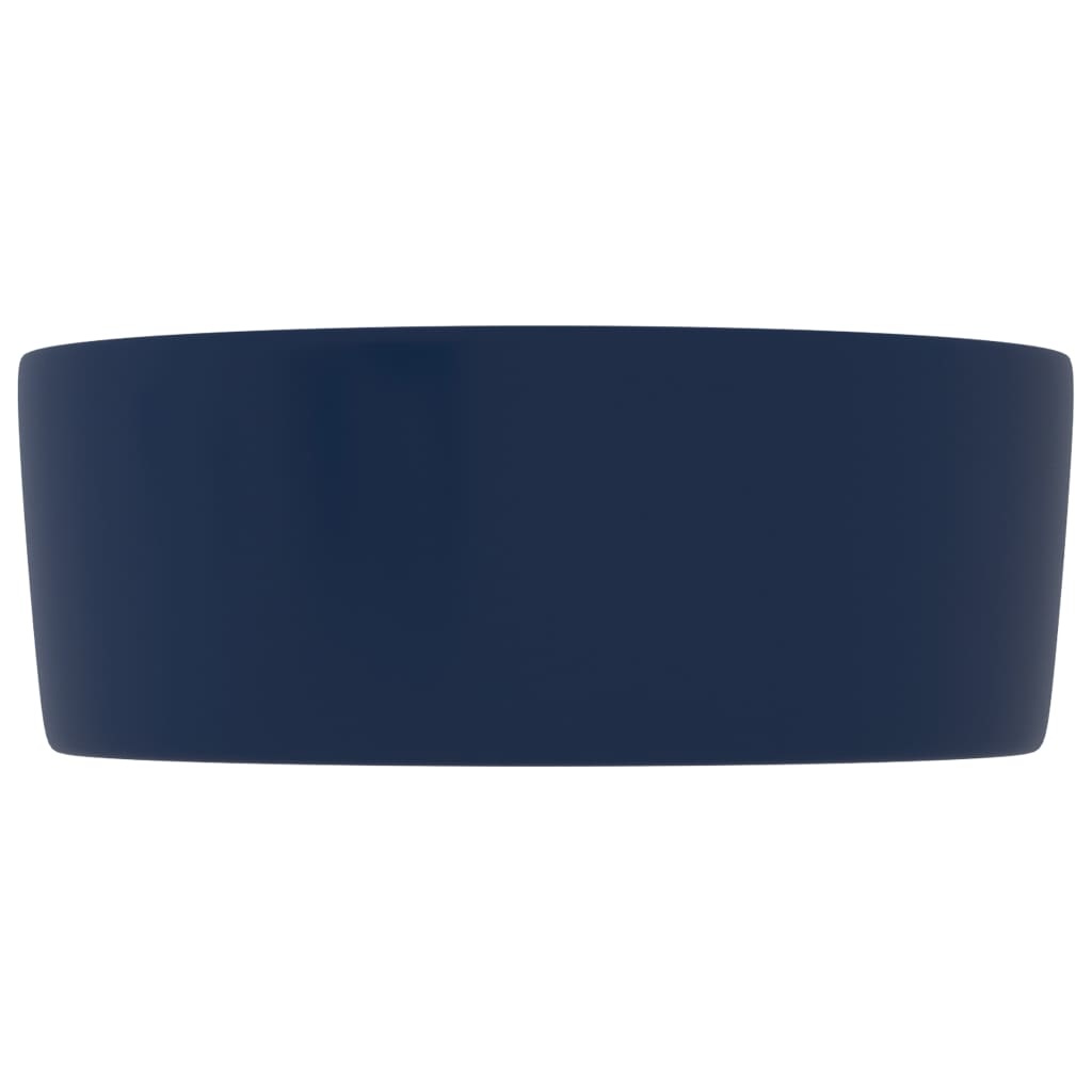 VidaXL Wastafel rond 40x15 cm keramiek mat donkerblauw
