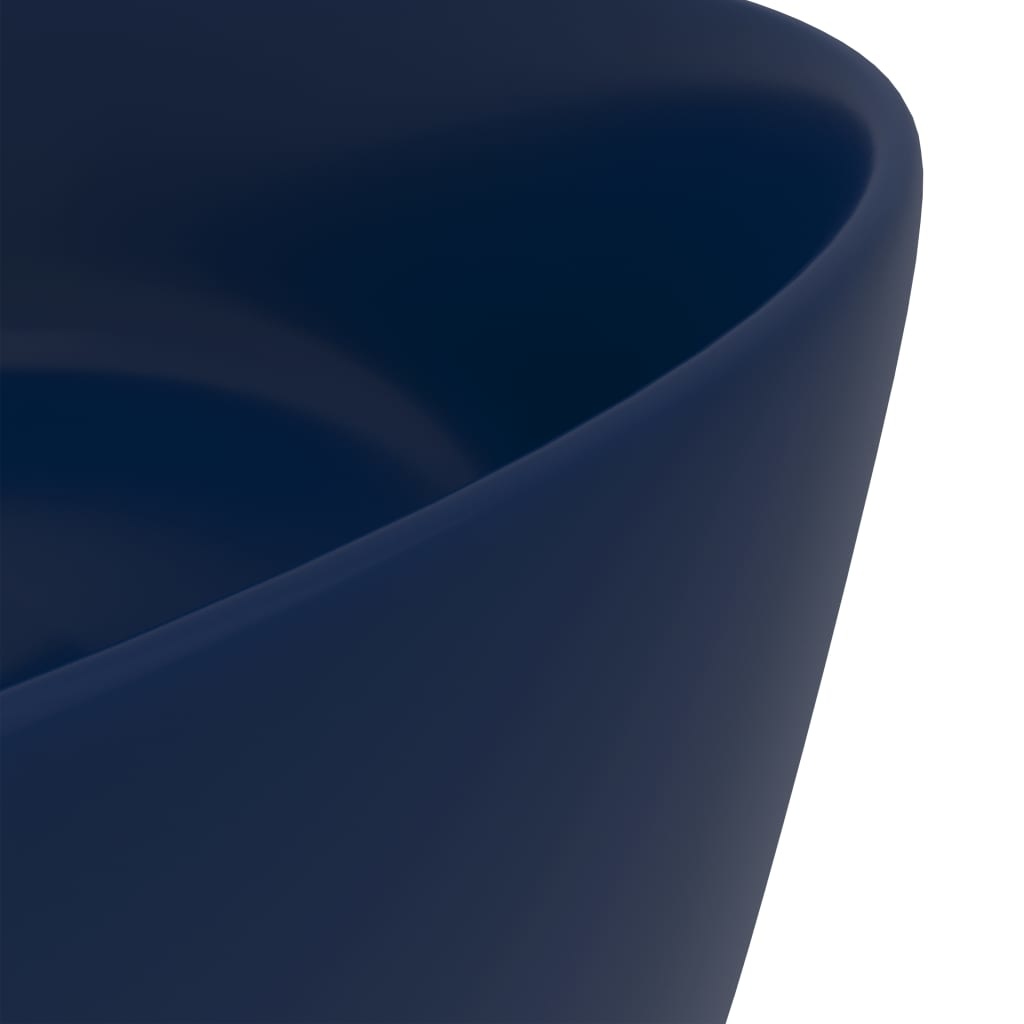 VidaXL Wastafel rond 40x15 cm keramiek mat donkerblauw
