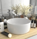 VidaXL Wastafel rond 40x15 cm keramiek matwit