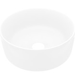 VidaXL Wastafel rond 40x15 cm keramiek matwit