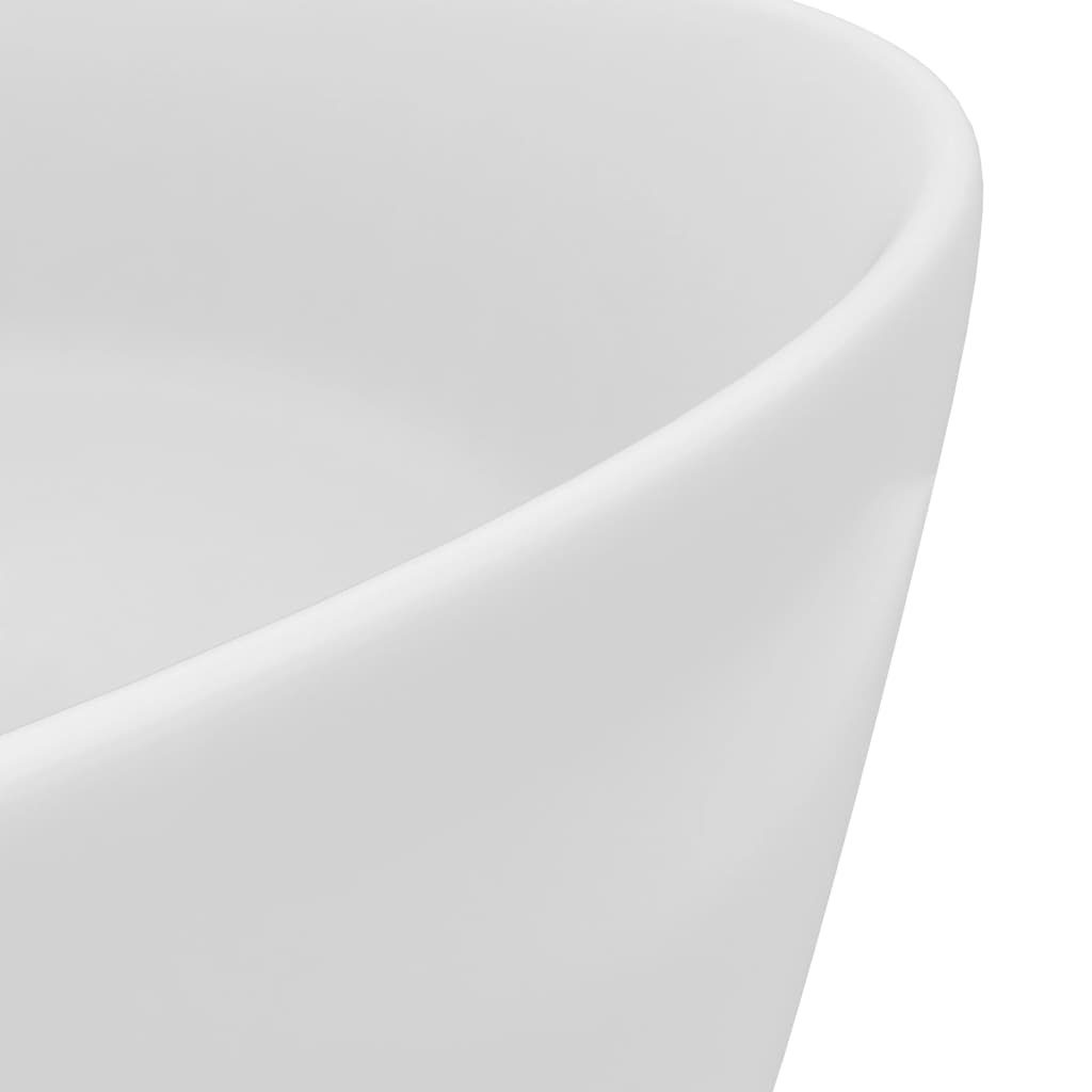 VidaXL Wastafel rond 40x15 cm keramiek matwit