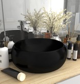 VidaXL Wastafel rond 40x15 cm keramiek matzwart