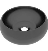 VidaXL Wastafel rond 40x15 cm keramiek matzwart