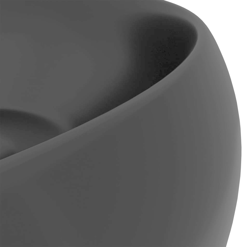 VidaXL Wastafel rond 40x15 cm keramiek matzwart