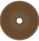 VidaXL Wastafel rond 40x15 cm keramiek mat crème