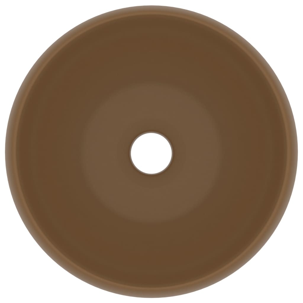 VidaXL Wastafel rond 40x15 cm keramiek mat crème