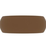 VidaXL Wastafel rond 40x15 cm keramiek mat crème