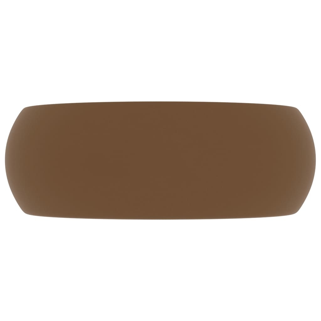 VidaXL Wastafel rond 40x15 cm keramiek mat crème