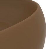 VidaXL Wastafel rond 40x15 cm keramiek mat crème
