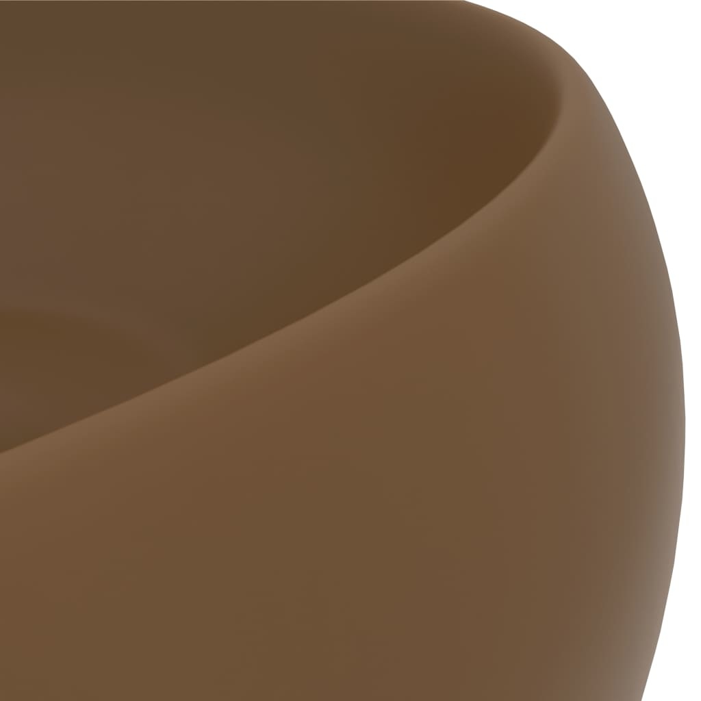 VidaXL Wastafel rond 40x15 cm keramiek mat crème