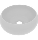 VidaXL Wastafel rond 40x15 cm keramiek mat lichtgrijs