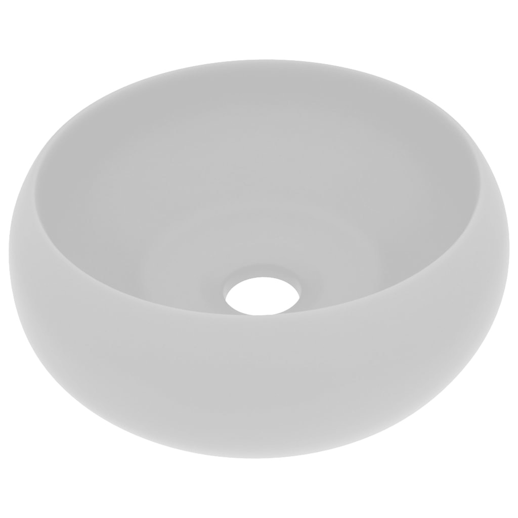 VidaXL Wastafel rond 40x15 cm keramiek mat lichtgrijs