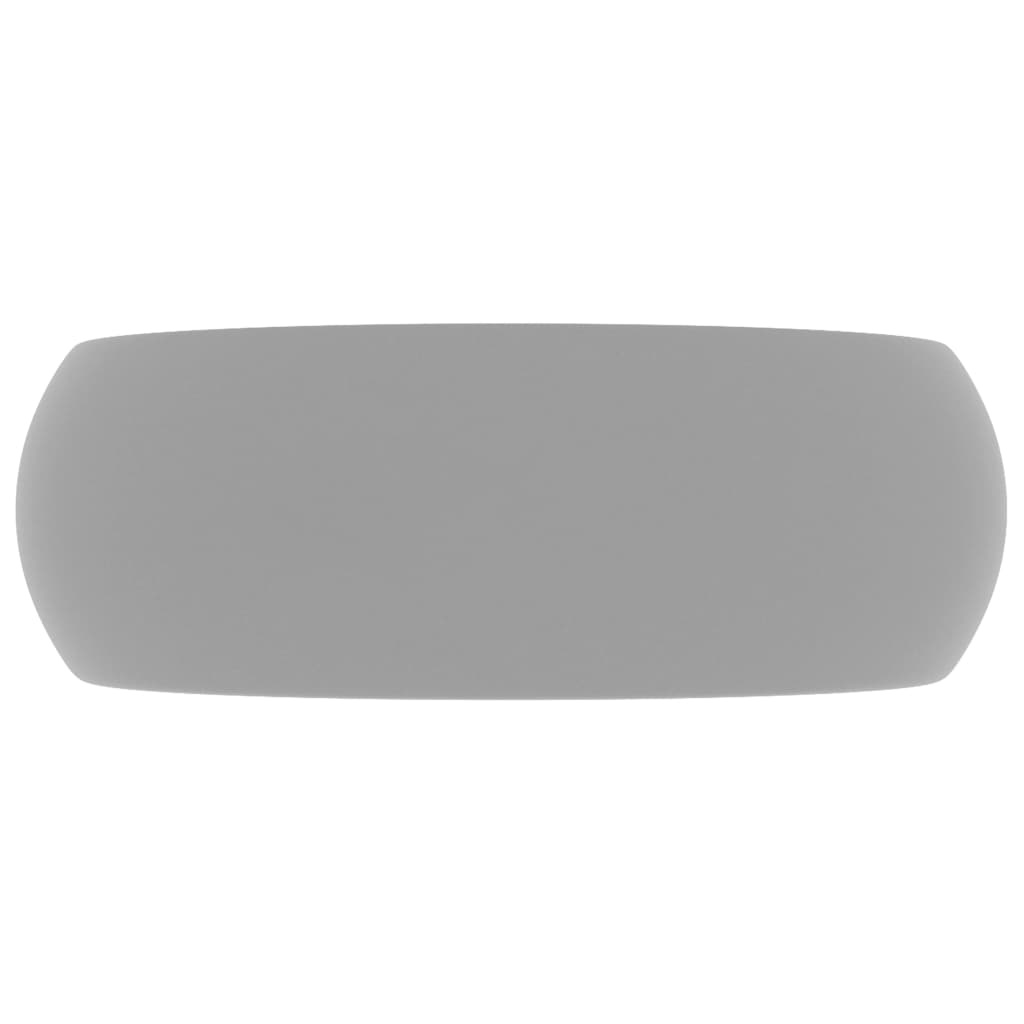 VidaXL Wastafel rond 40x15 cm keramiek mat lichtgrijs