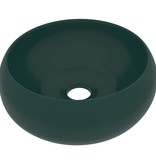 VidaXL Wastafel rond 40x15 cm keramiek mat donkergroen