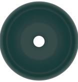 VidaXL Wastafel rond 40x15 cm keramiek mat donkergroen