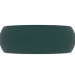 VidaXL Wastafel rond 40x15 cm keramiek mat donkergroen