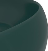 VidaXL Wastafel rond 40x15 cm keramiek mat donkergroen