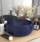 VidaXL Wastafel rond 40x15 cm keramiek mat donkerblauw