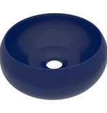 VidaXL Wastafel rond 40x15 cm keramiek mat donkerblauw