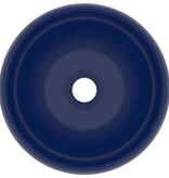 VidaXL Wastafel rond 40x15 cm keramiek mat donkerblauw