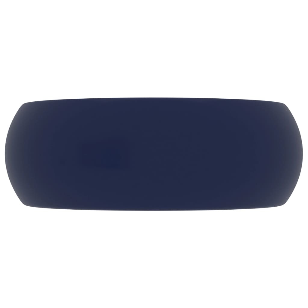 VidaXL Wastafel rond 40x15 cm keramiek mat donkerblauw