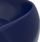 VidaXL Wastafel rond 40x15 cm keramiek mat donkerblauw