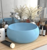 VidaXL Wastafel rond 40x15 cm keramiek mat lichtblauw