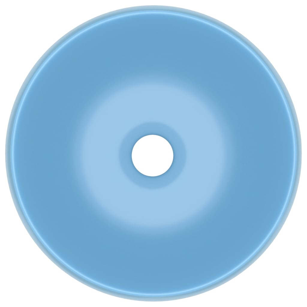VidaXL Wastafel rond 40x15 cm keramiek mat lichtblauw