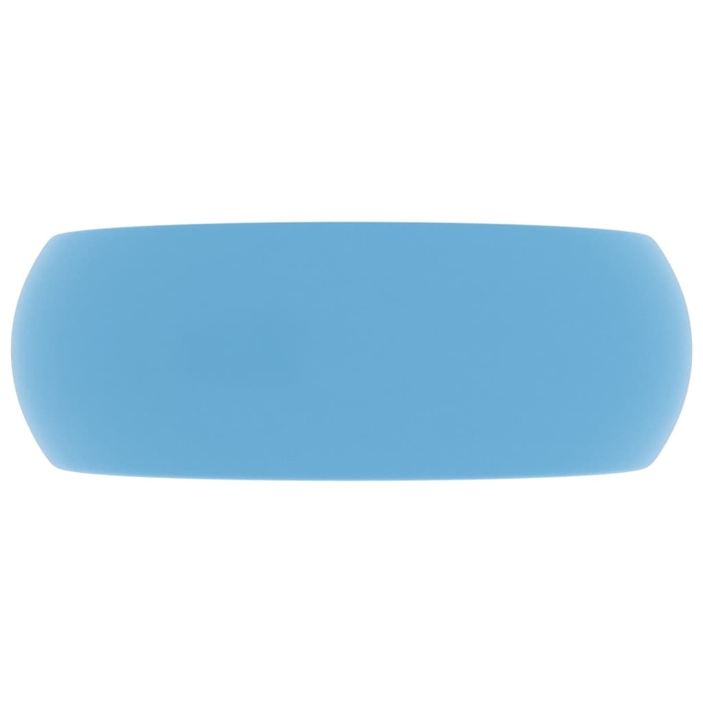 VidaXL Wastafel rond 40x15 cm keramiek mat lichtblauw