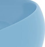 VidaXL Wastafel rond 40x15 cm keramiek mat lichtblauw