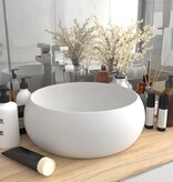 VidaXL Wastafel rond 40x15 cm keramiek matwit