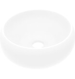 VidaXL Wastafel rond 40x15 cm keramiek matwit