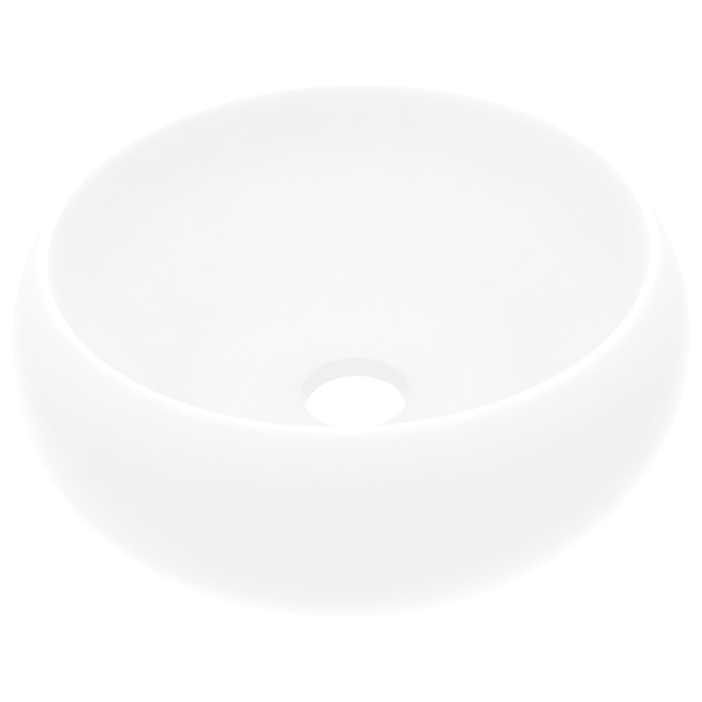 VidaXL Wastafel rond 40x15 cm keramiek matwit