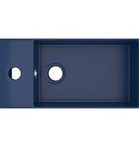 VidaXL Wastafel wandmontage met overloop keramiek donkerblauw