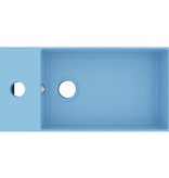 VidaXL Wastafel wandmontage met overloop keramiek lichtblauw