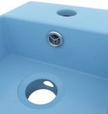 VidaXL Wastafel wandmontage met overloop keramiek lichtblauw