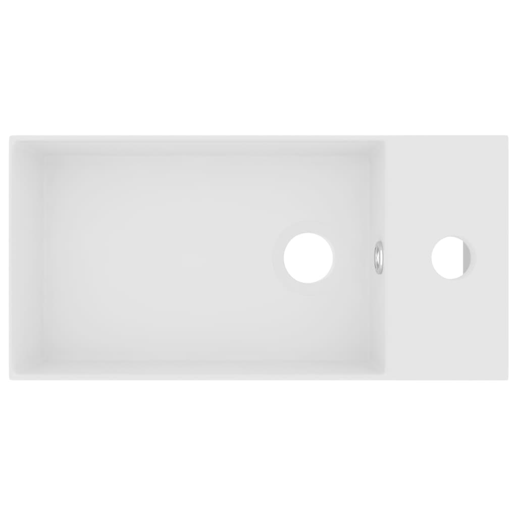 VidaXL Wastafel met overloop keramiek matwit