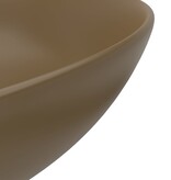 VidaXL Wastafel rond keramiek mat crème